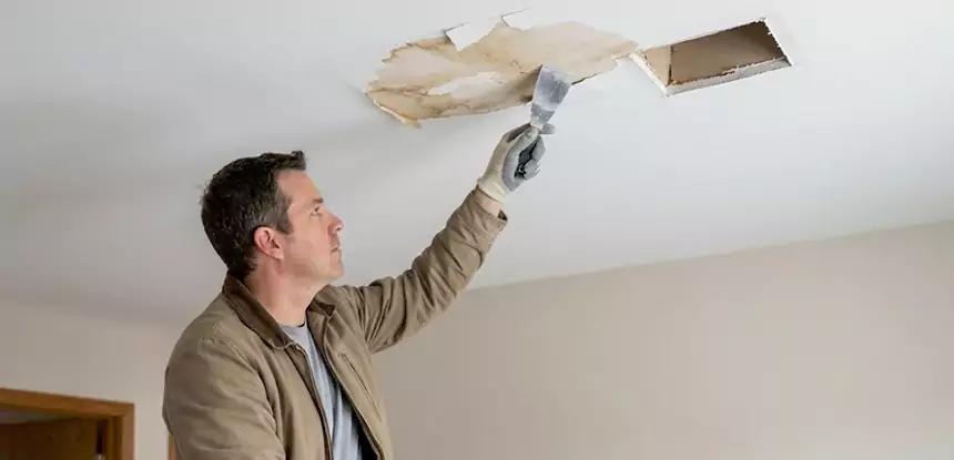 Ceiling Water Stain and Drywall Repair in Dawsonville